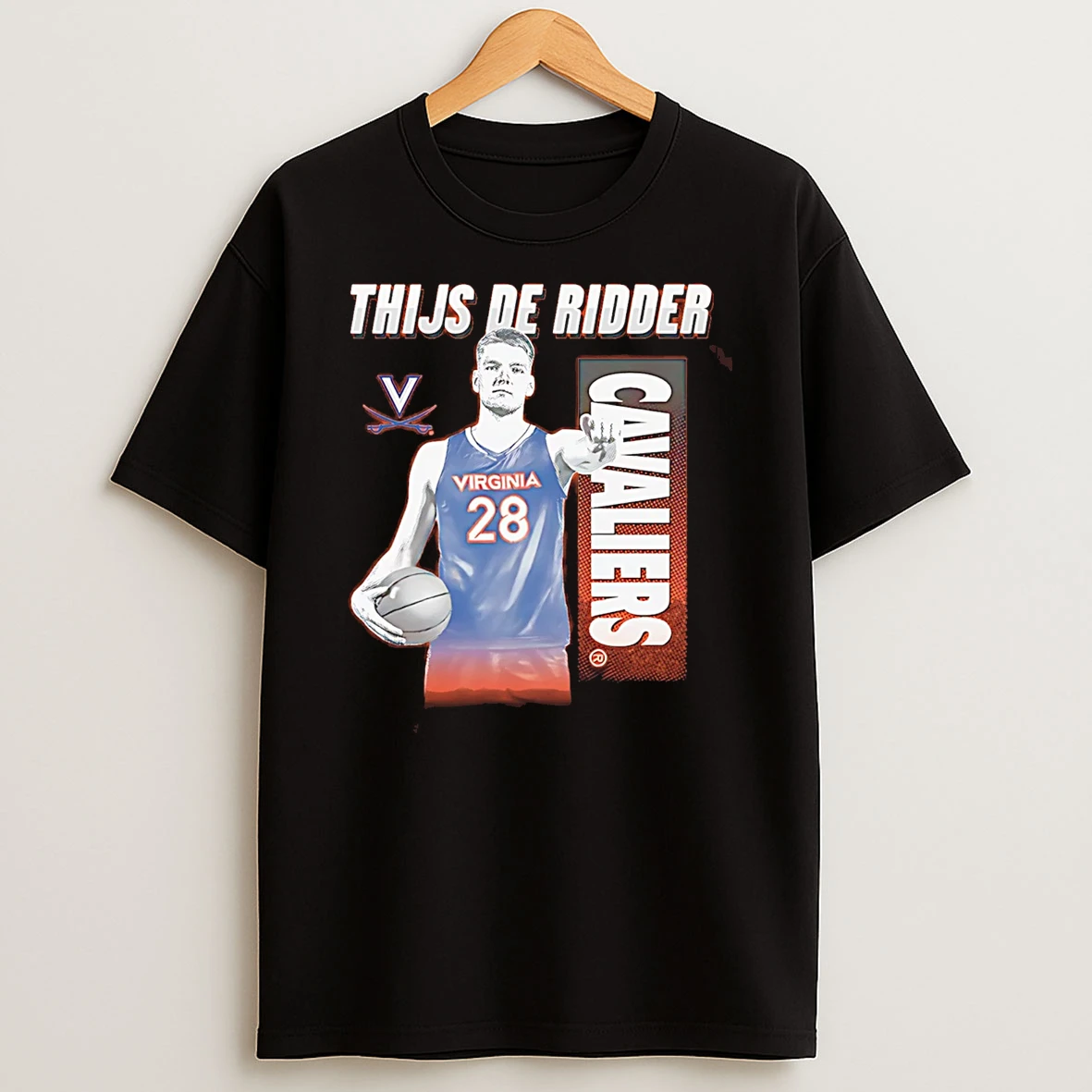 Thijs De Ridder Virginia Cavaliers Illustrated T Shirt