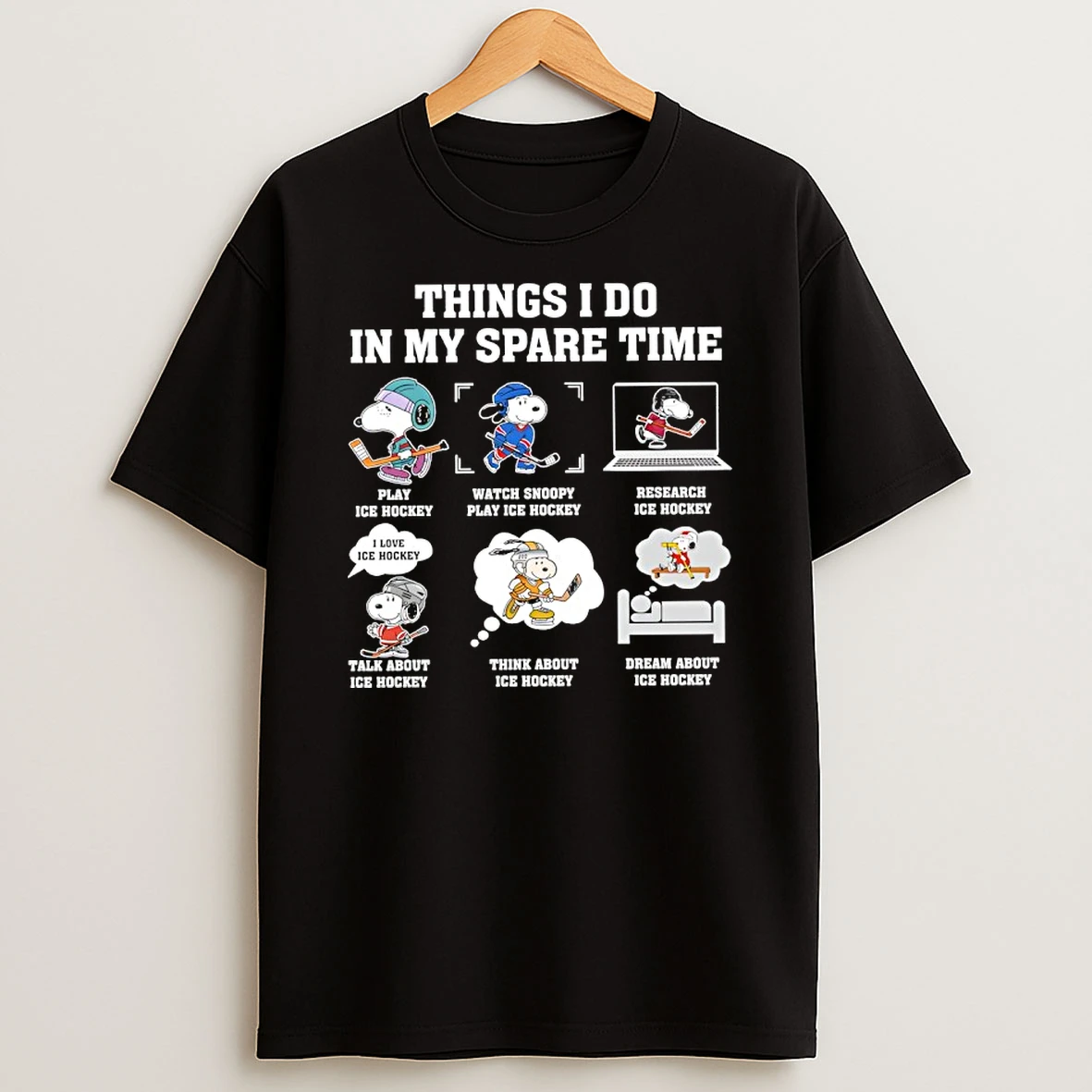 Things I Do In My Spare Time Snoopy Ice Hockey Graphic T Shirt