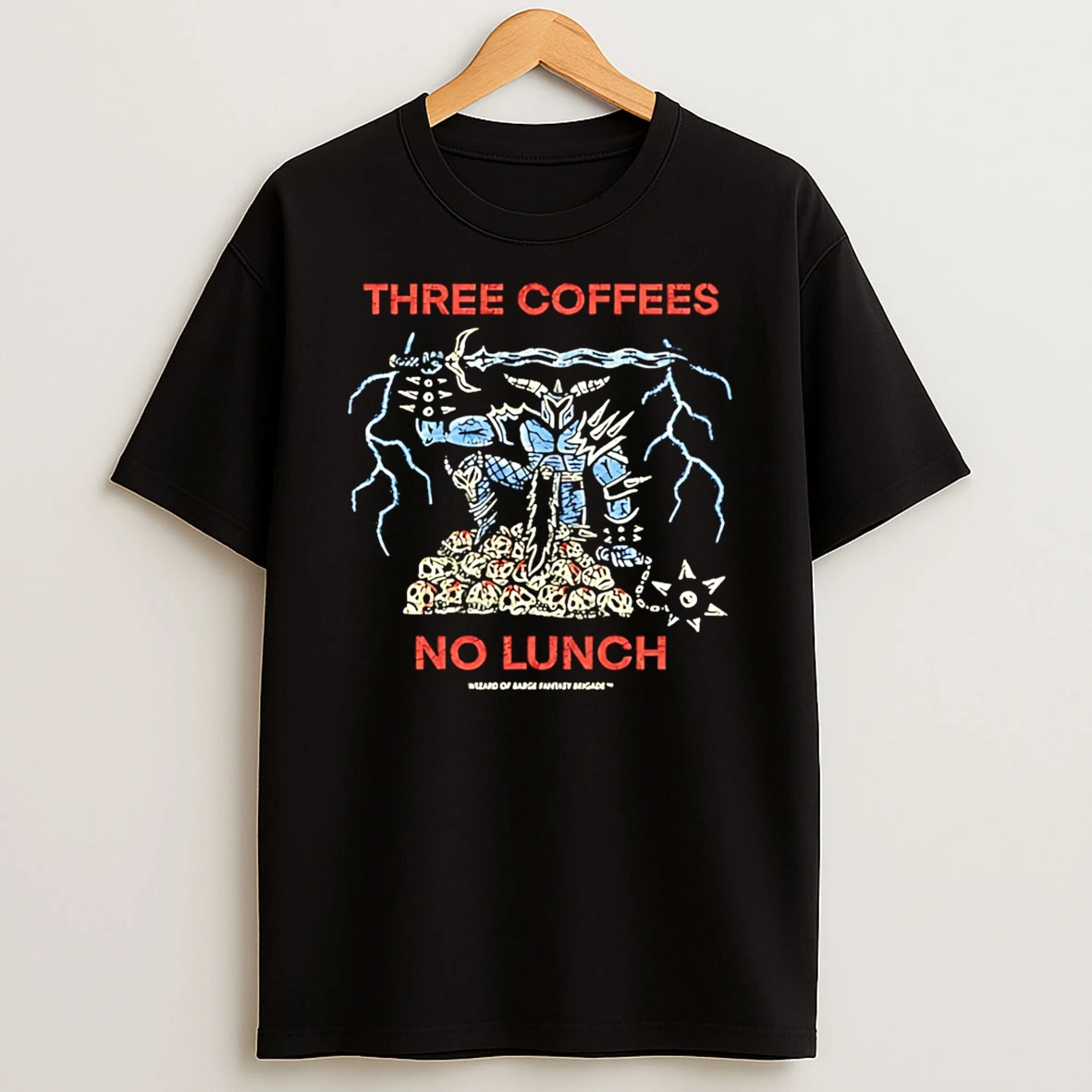 Three Coffees No Lunch T Shirt