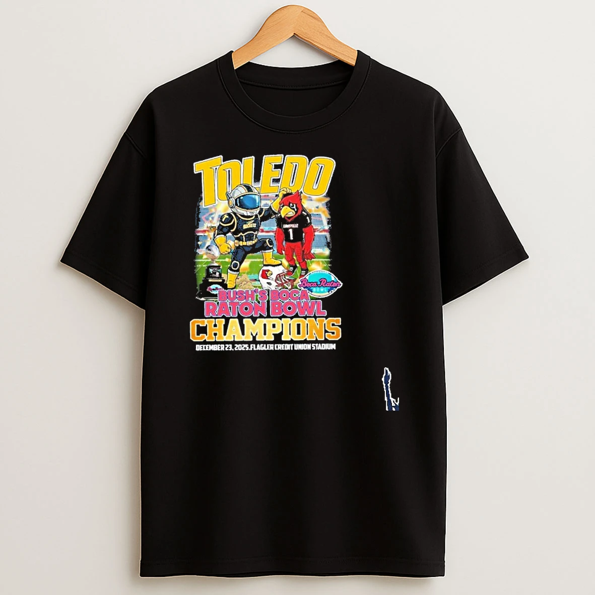 Toledo Mascot Bushs Boca Raton Bowl Boca Raton Champions T Shirt