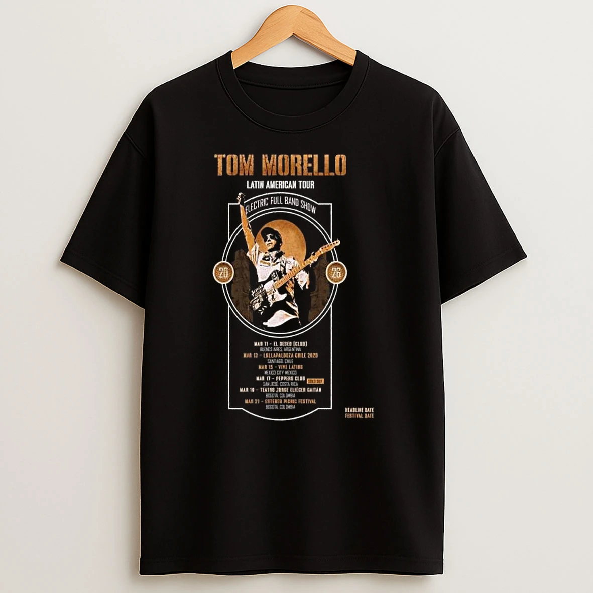 Tom Morello Latin American Tour 2026 T Shirt