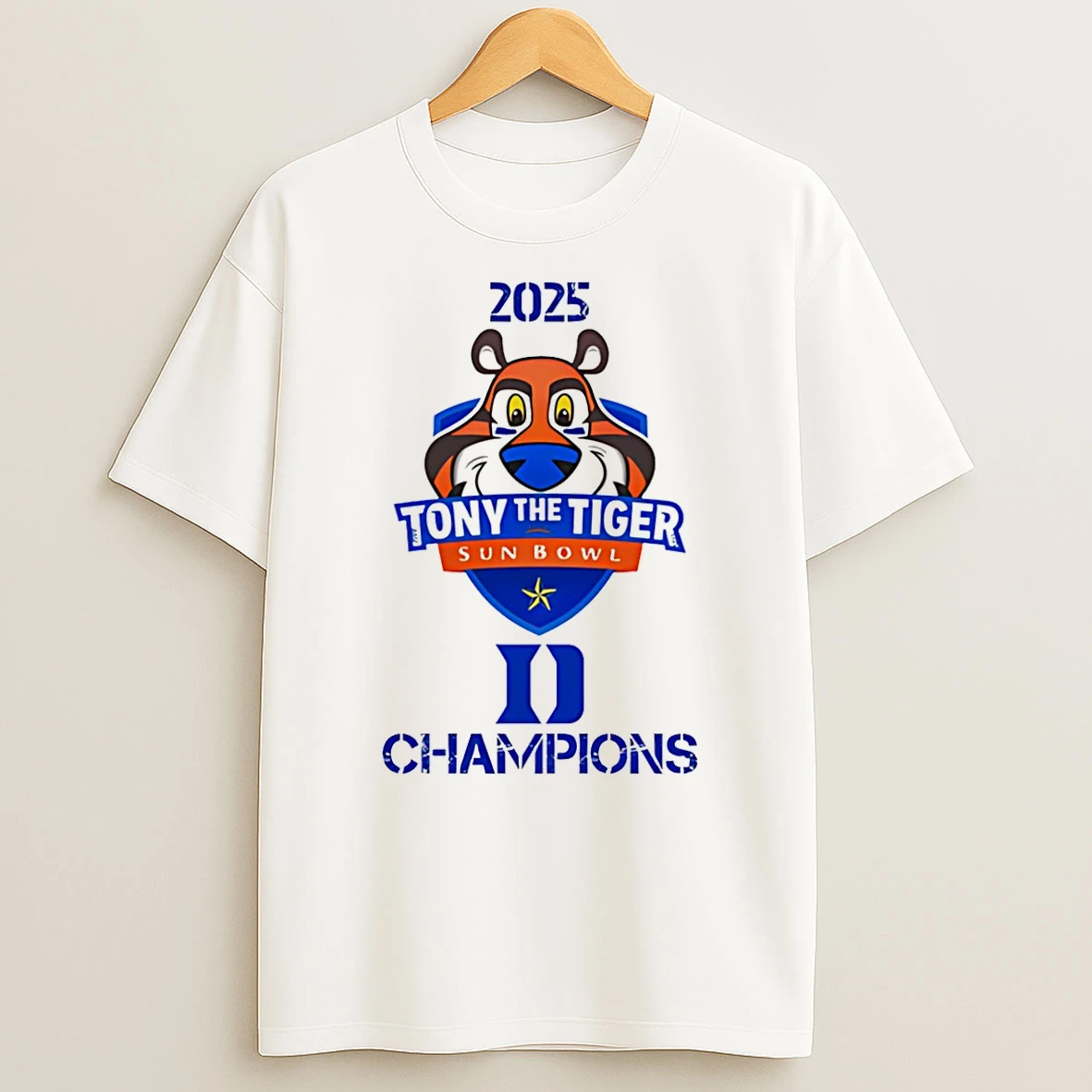 Tony The Tiger Sun Bowl Champions 2025 Duke Football T Shirt