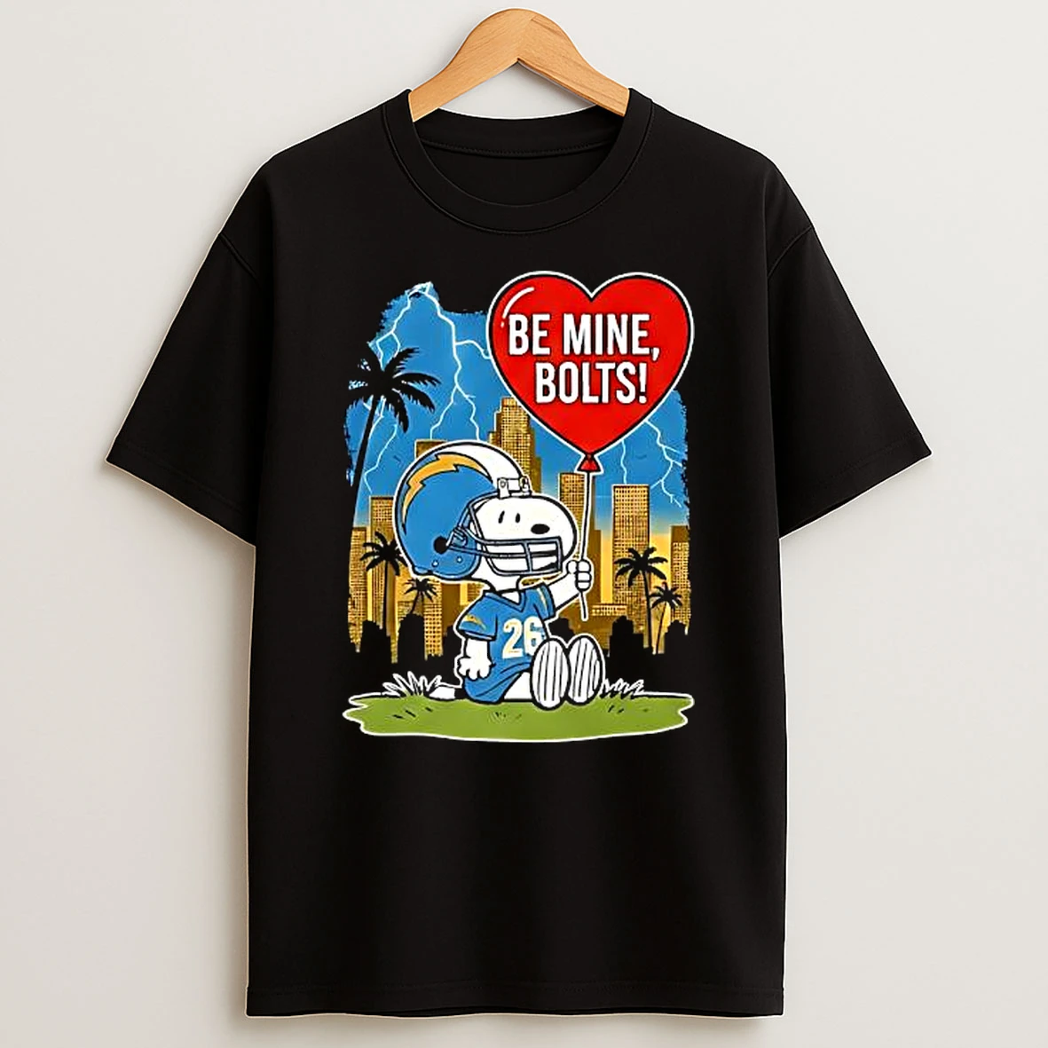 Top Los Angeles Chargers X Snoopy Cartoon Valentine 2026 T Shirt