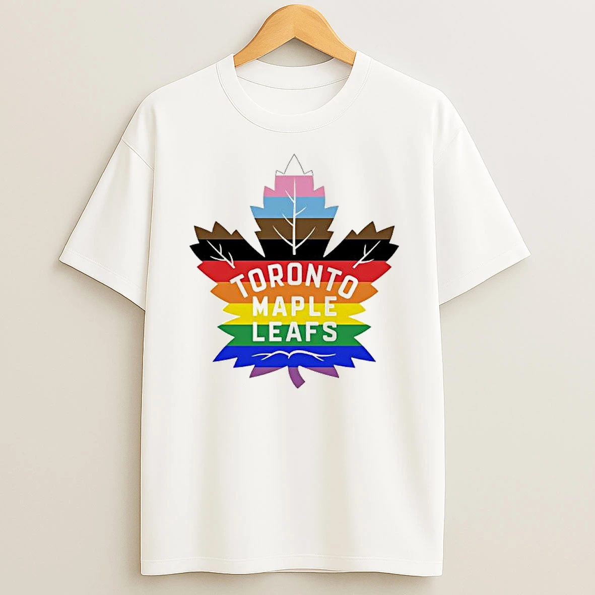 Toronto Maple Leafs X Progress Pride Flag Logo T Shirt
