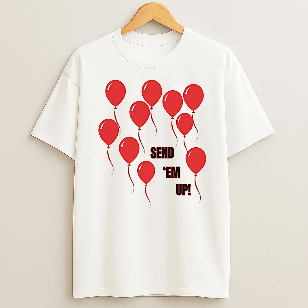 Touchdown Balloons Send Em Up Circle T Shirt