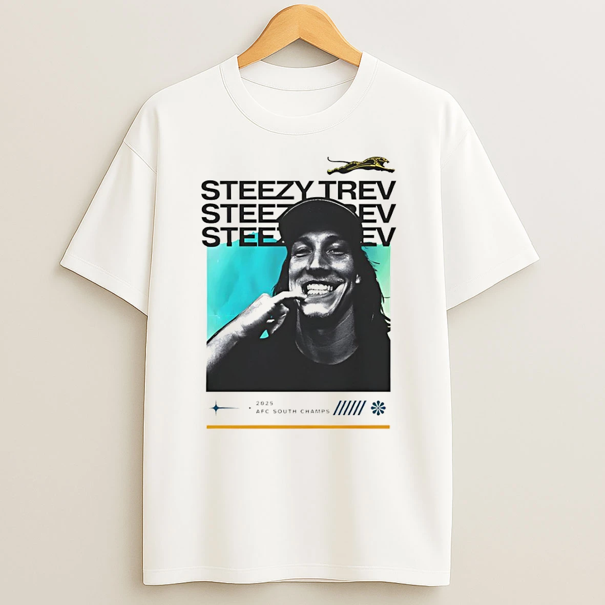 Trevor Lawrence Steezy Trev Jacksonville Jaguars 2025 Afc South Champs T Shirt