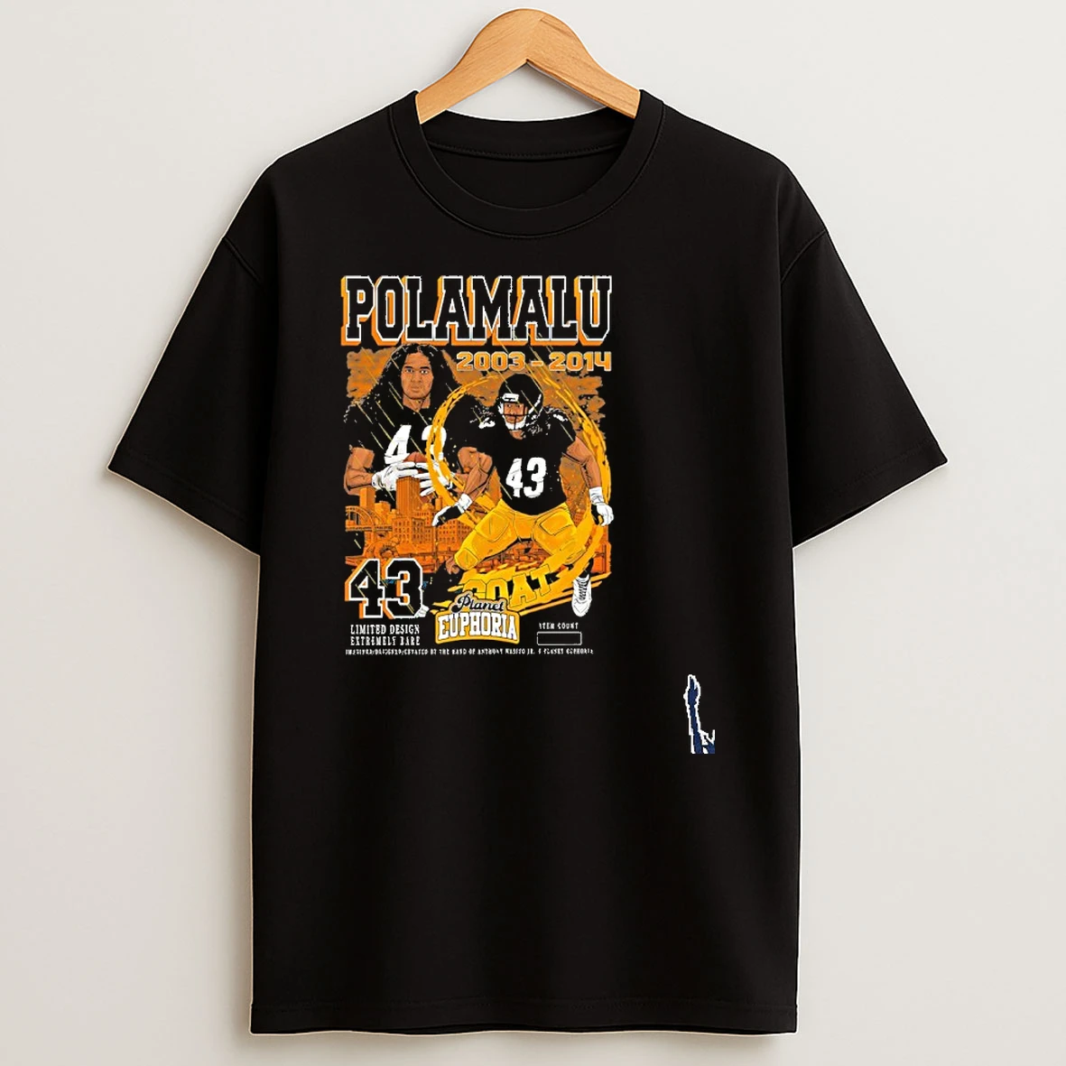 Troy Polamalu Pittsburgh Steelers 2003 2014 Nflpa Player T Shirt