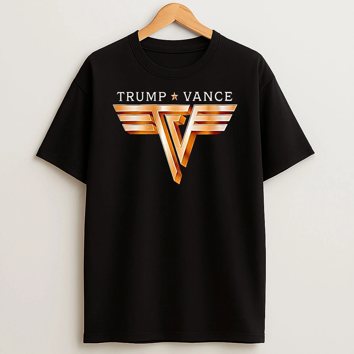 Trump Vance Tv Rocker Gold Logo T Shirt