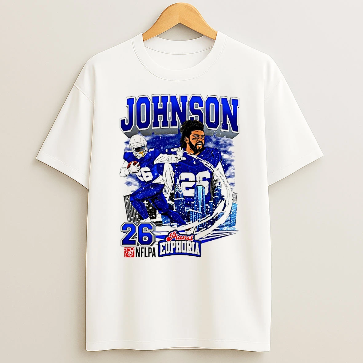 Ty Johnson 26 Buffalo Bills Running Back Comic Circle T Shirt