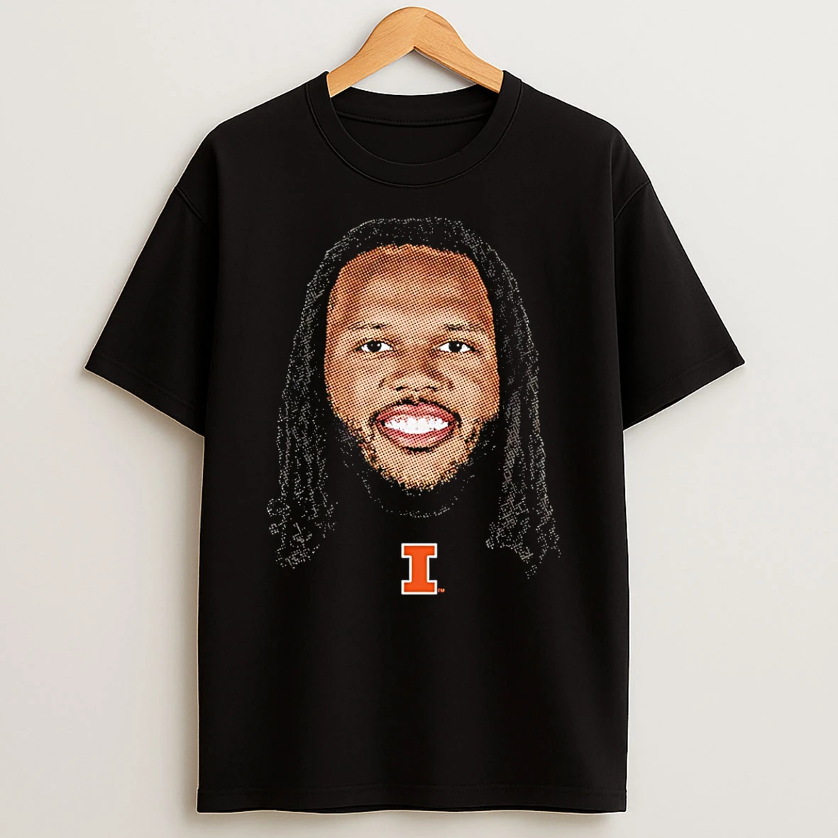 Ty Rodgers Llinois Fighting Illini Portrait Big Head T Shirt