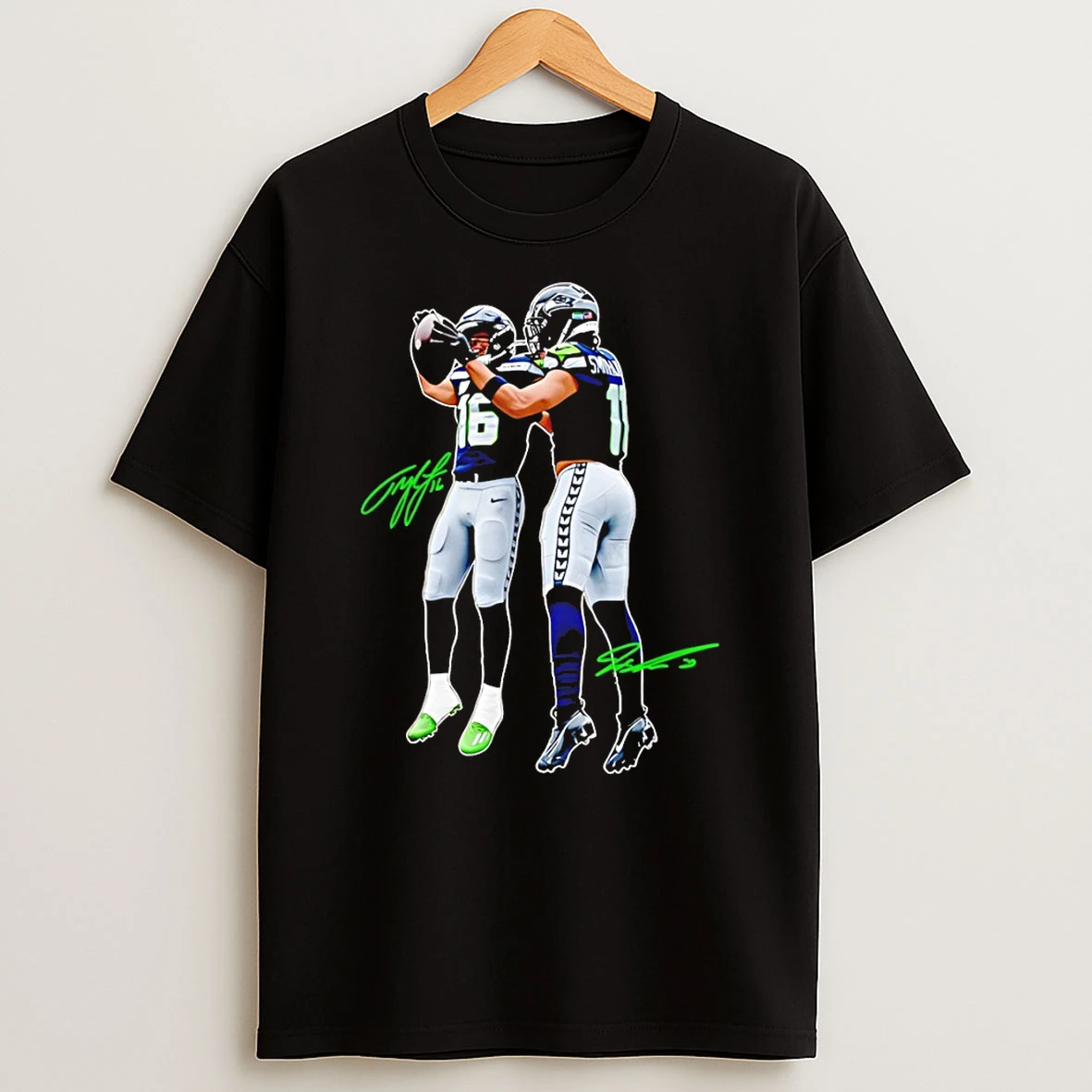 Tyler Lockett Vs Jaxon Smith Njigba Seattle Seahawks Football Nfc Signatures T Shirt