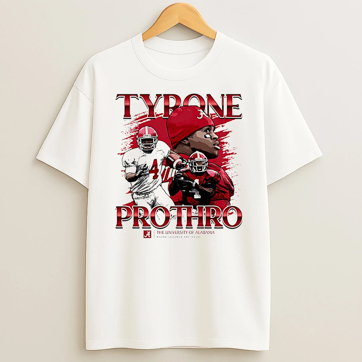 Tyrone Prothro Alabama Football Alumni Ncaa Legends Caricature T Shirt
