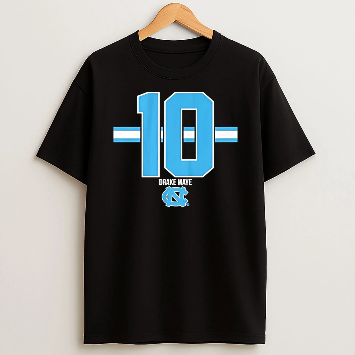 Unc Tar Heels Football Drake Maye 10 Stripe T Shirt