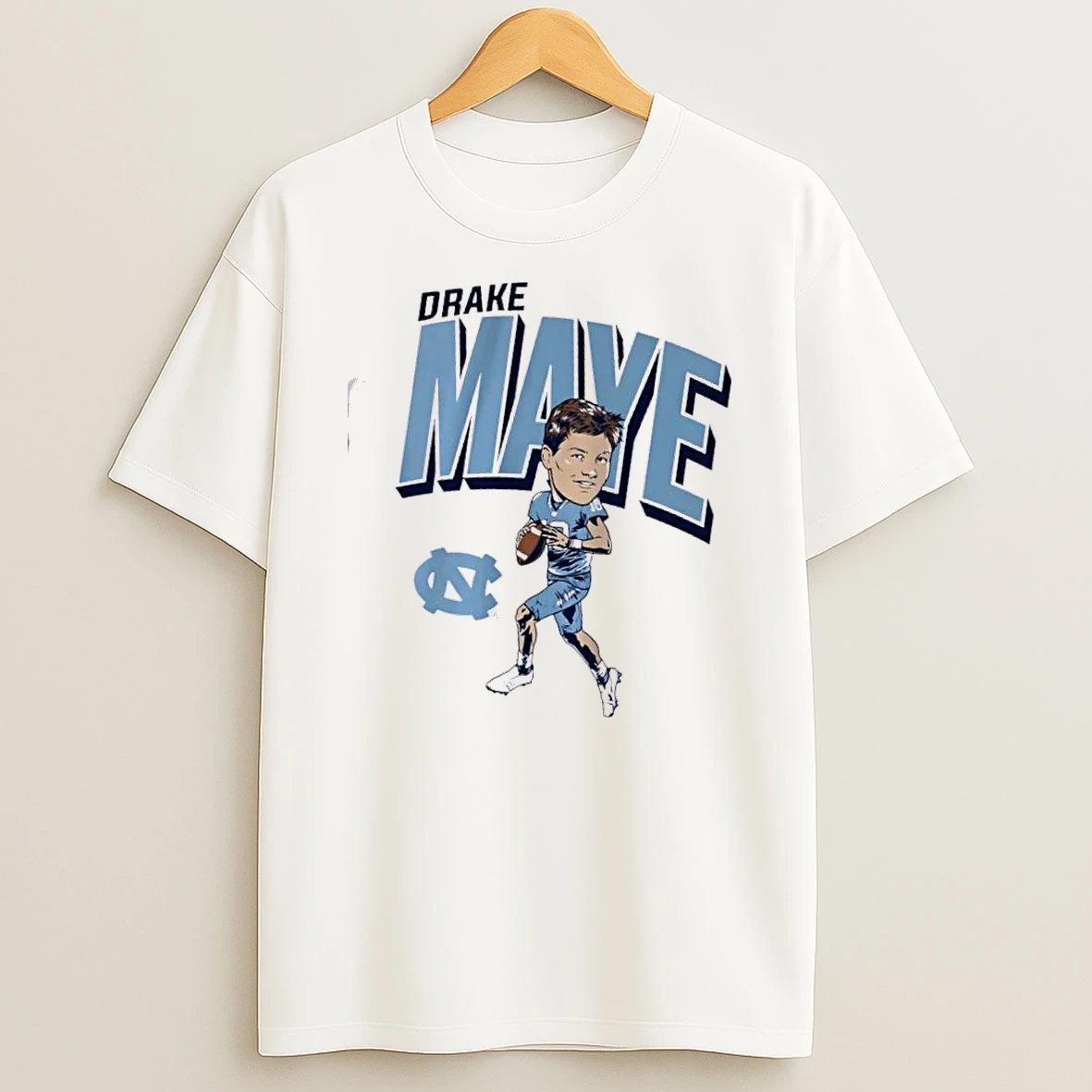 Unc Tar Heels Football Drake Maye Caricature T Shirt