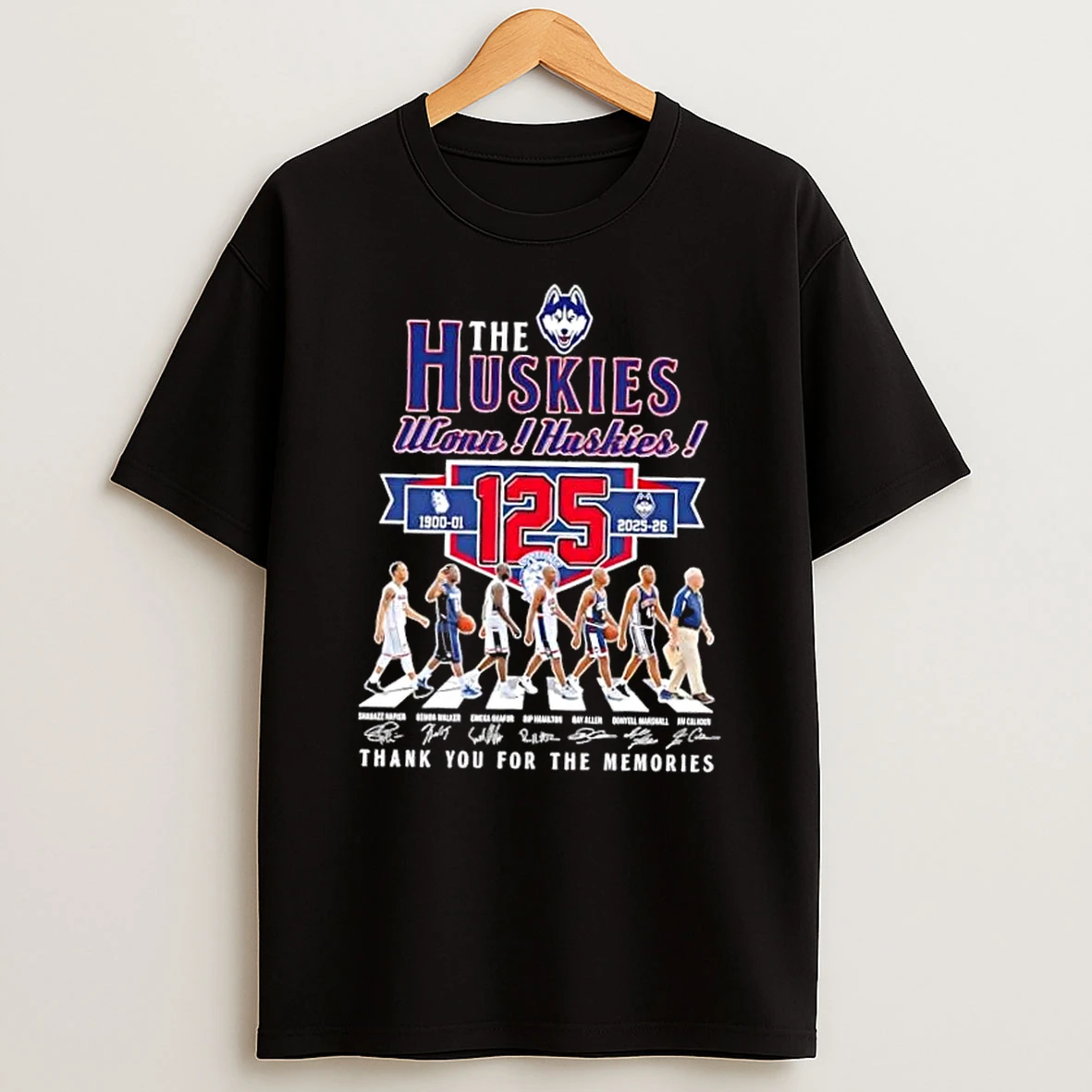 Uconn Huskies 125 Years Jim Calhoun And Legends Abbey Road Thank You For The Memories Signatures T Shirt