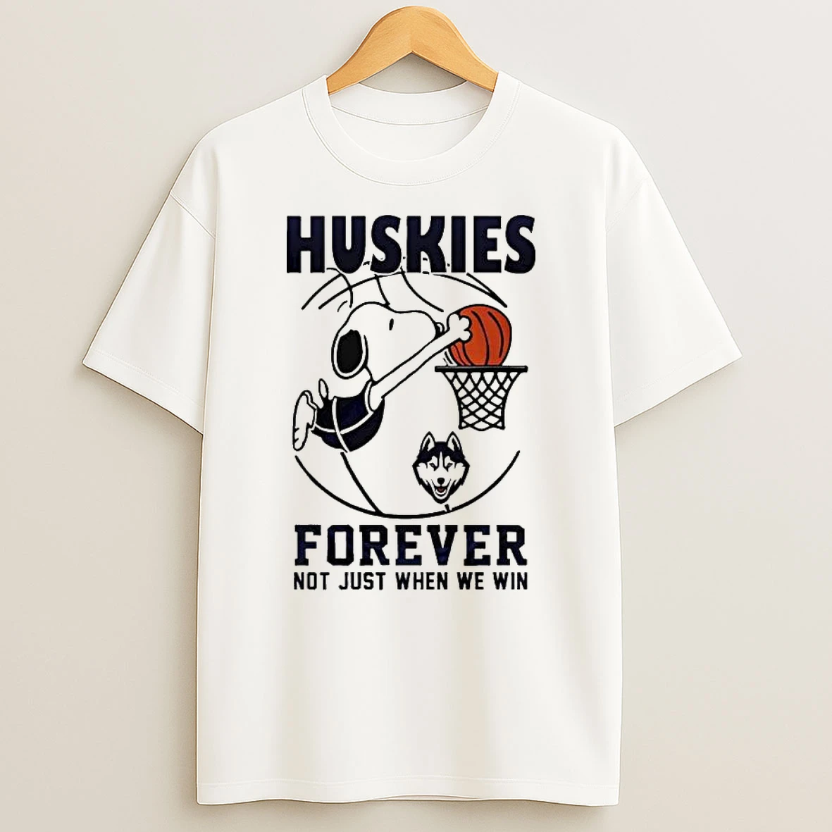 Uconn Huskies Ncaa Basketball Snoopy Forever Not Just When We Win 2026 T Shirt