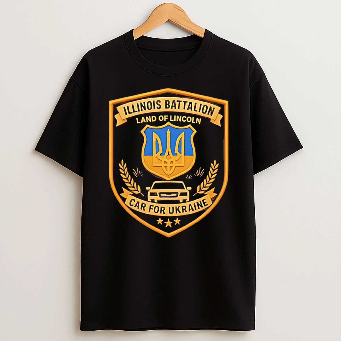 Ukraine Illinois Battalion 50 States For Land Of Lincoln Car For Ukraine T Shirt