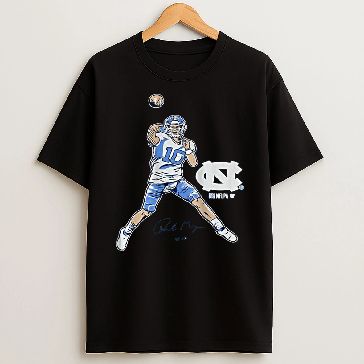 Unc Football Drake Maye Pro Pose Signature T Shirt