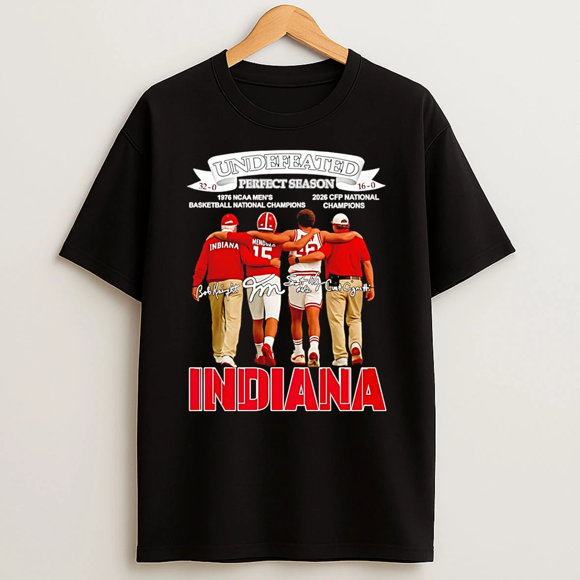 Undefeated Perfect Season Indiana Hoosiers 2026 National Champions Signatures T Shirt