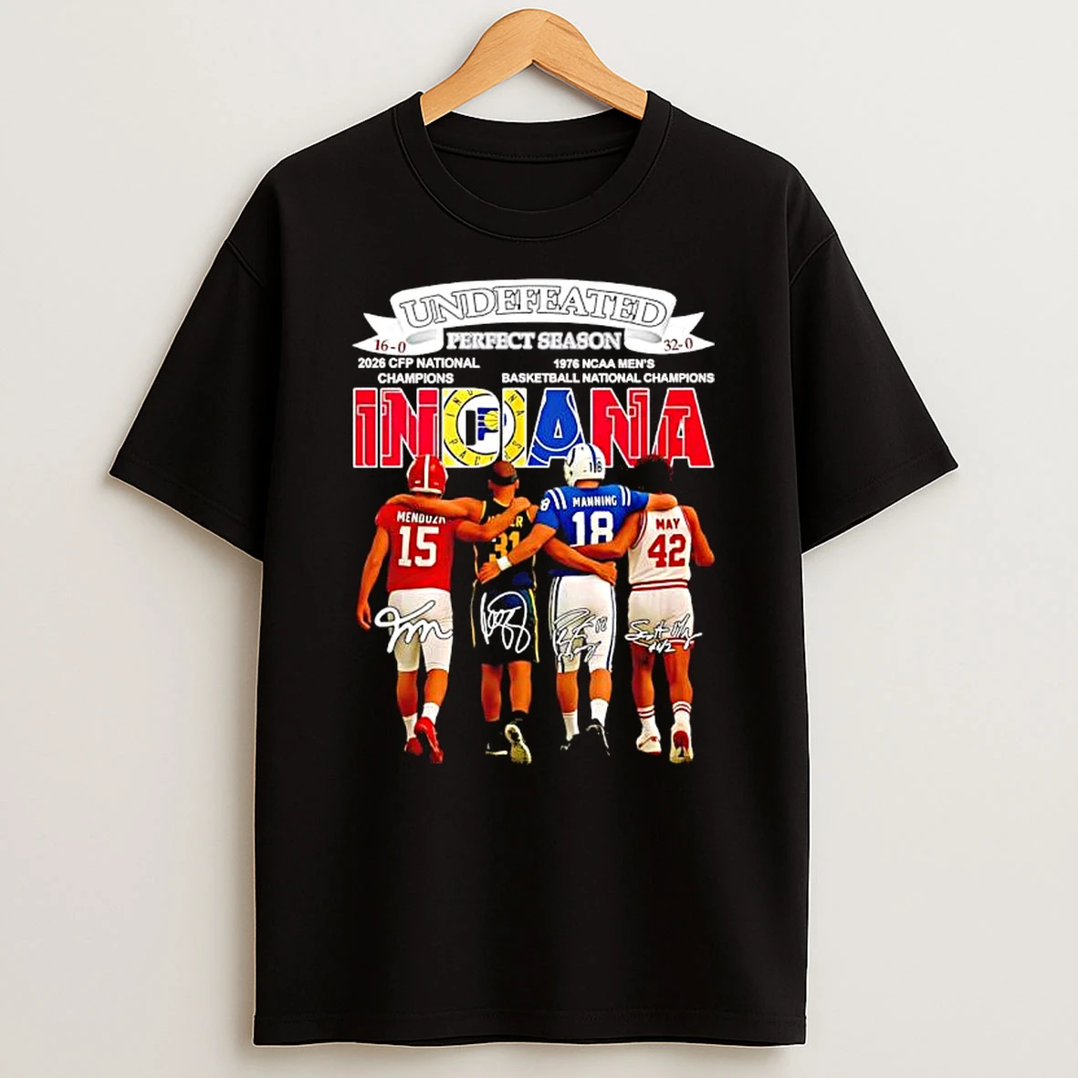 Undefeated Perfect Season Indiana Sports Players 2026 Cfp National Champions Signatures T Shirt