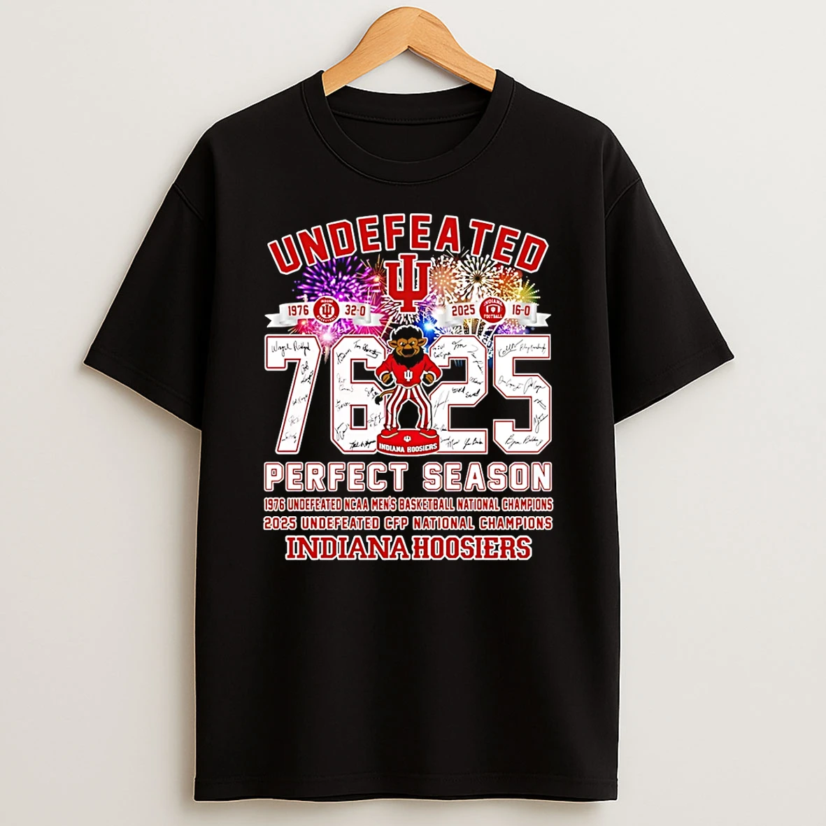 Undefeated Season Indiana Hoosiers 25 Cfp National Champions 76 25 T Shirt