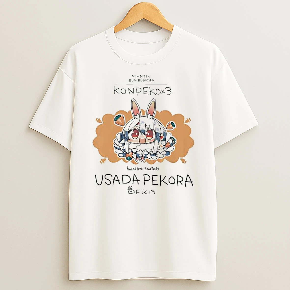 Usada Pekora Ni Njin Bun Bun Cha Konpeko%e2%94%9cu3 T Shirt