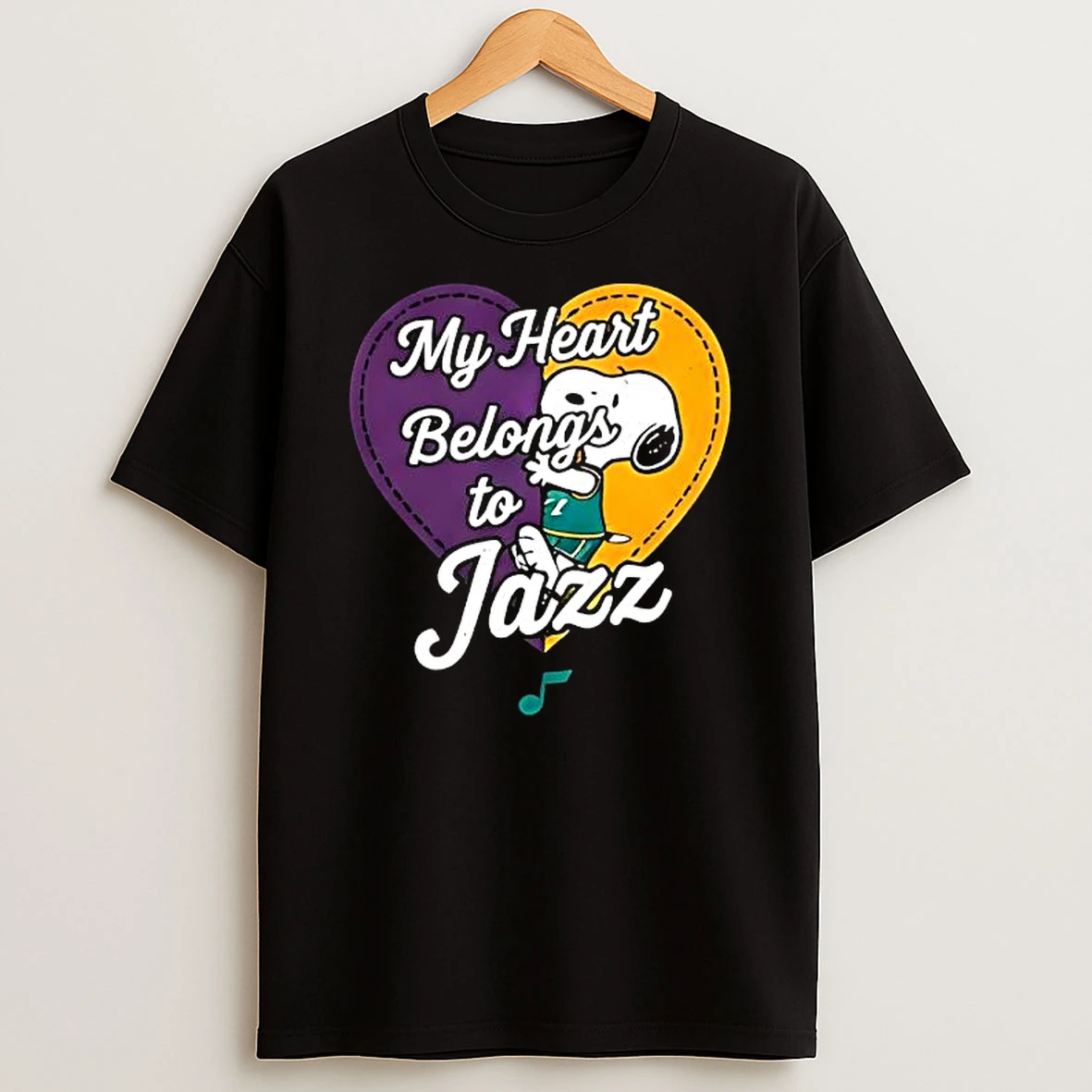 Utah Jazz X Snoopy Cartoon Valentine 2026 T Shirt