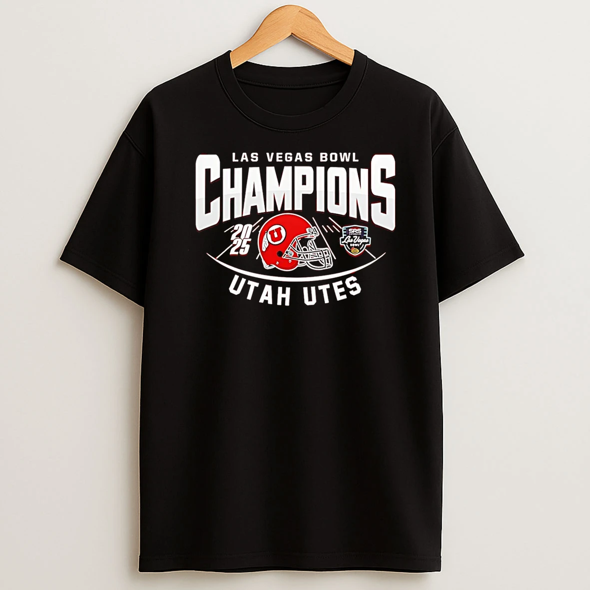 Utah Utes 25 Las Vegas Bowl Champions Football T Shirt