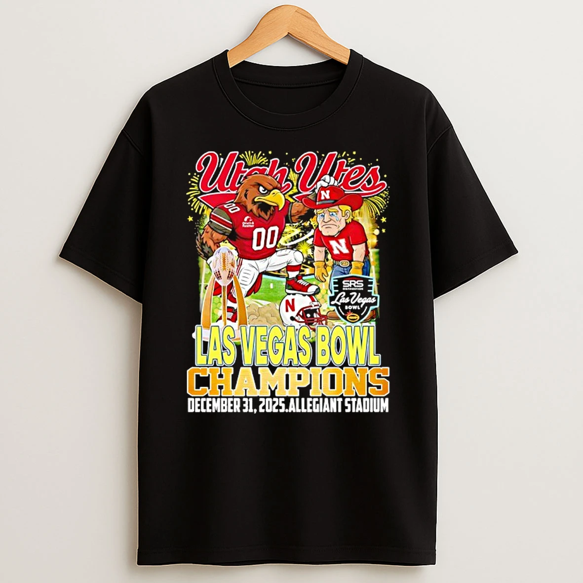 Utah Utes Beat Nebraska Cornhuskers Las Vegas Bowl Champions 2025 T Shirt