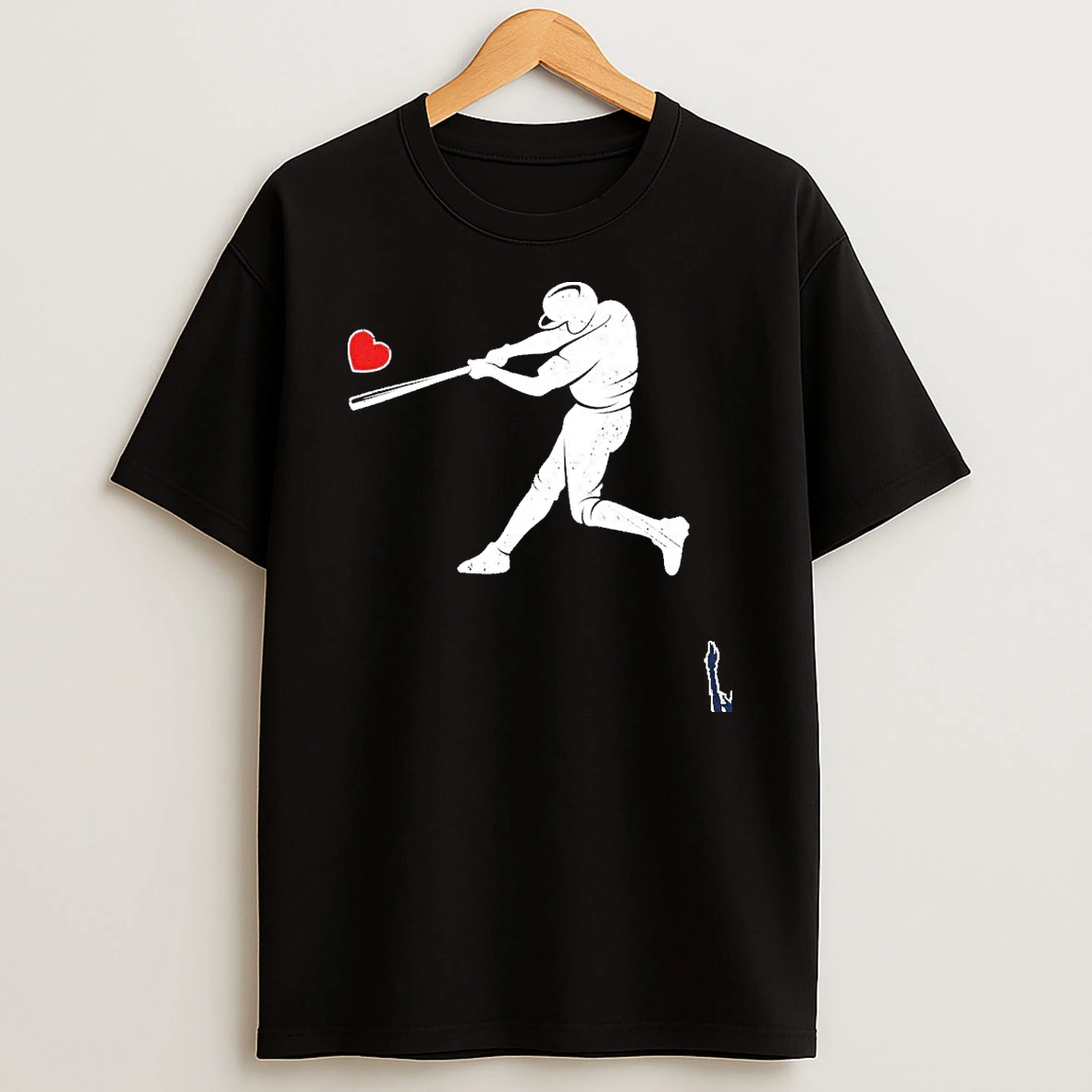 Valentines Day Love Baseball Bat Batter Silhouette Heart T Shirt
