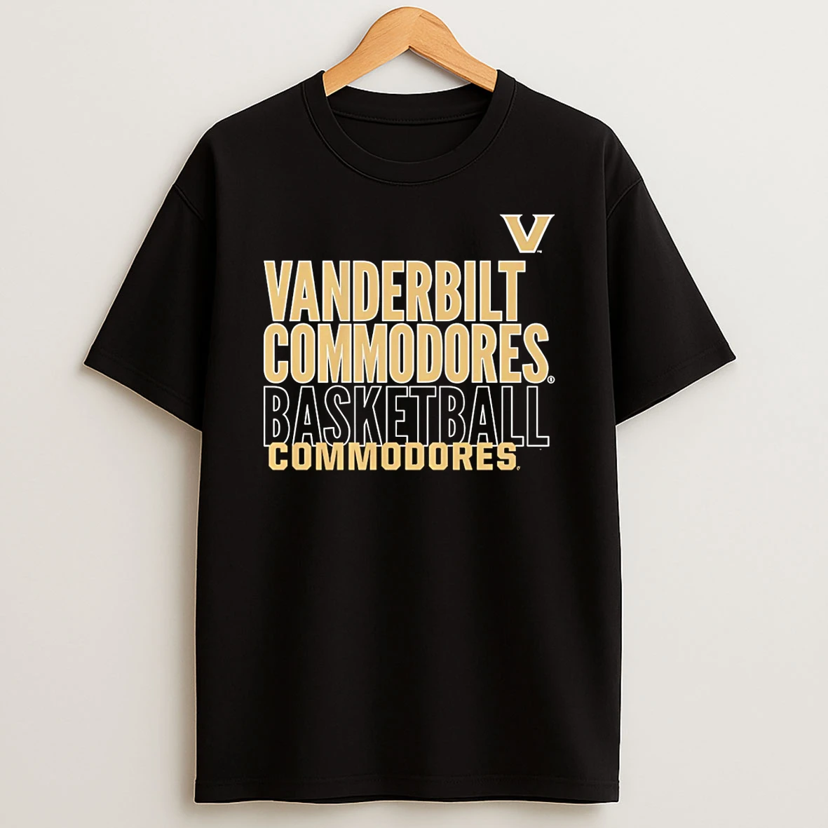 Vanderbilt Basketball Text Logo Overlay 2026 T Shirt