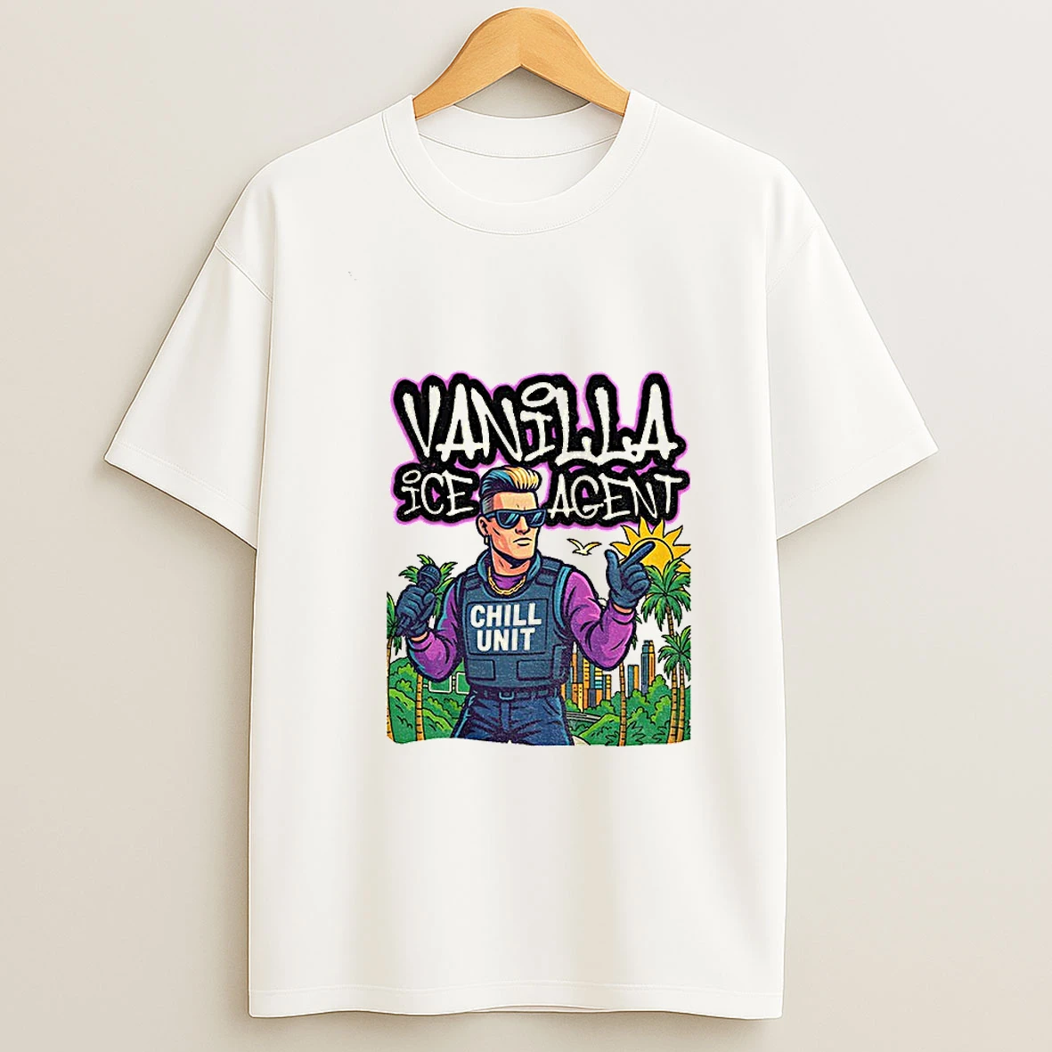 Vanilla Ice Agent Chill Unit Meme Pop Culture Parody T Shirt
