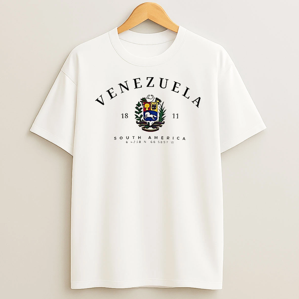 Venezuela South America 1811 Logo Coordinates T Shirt