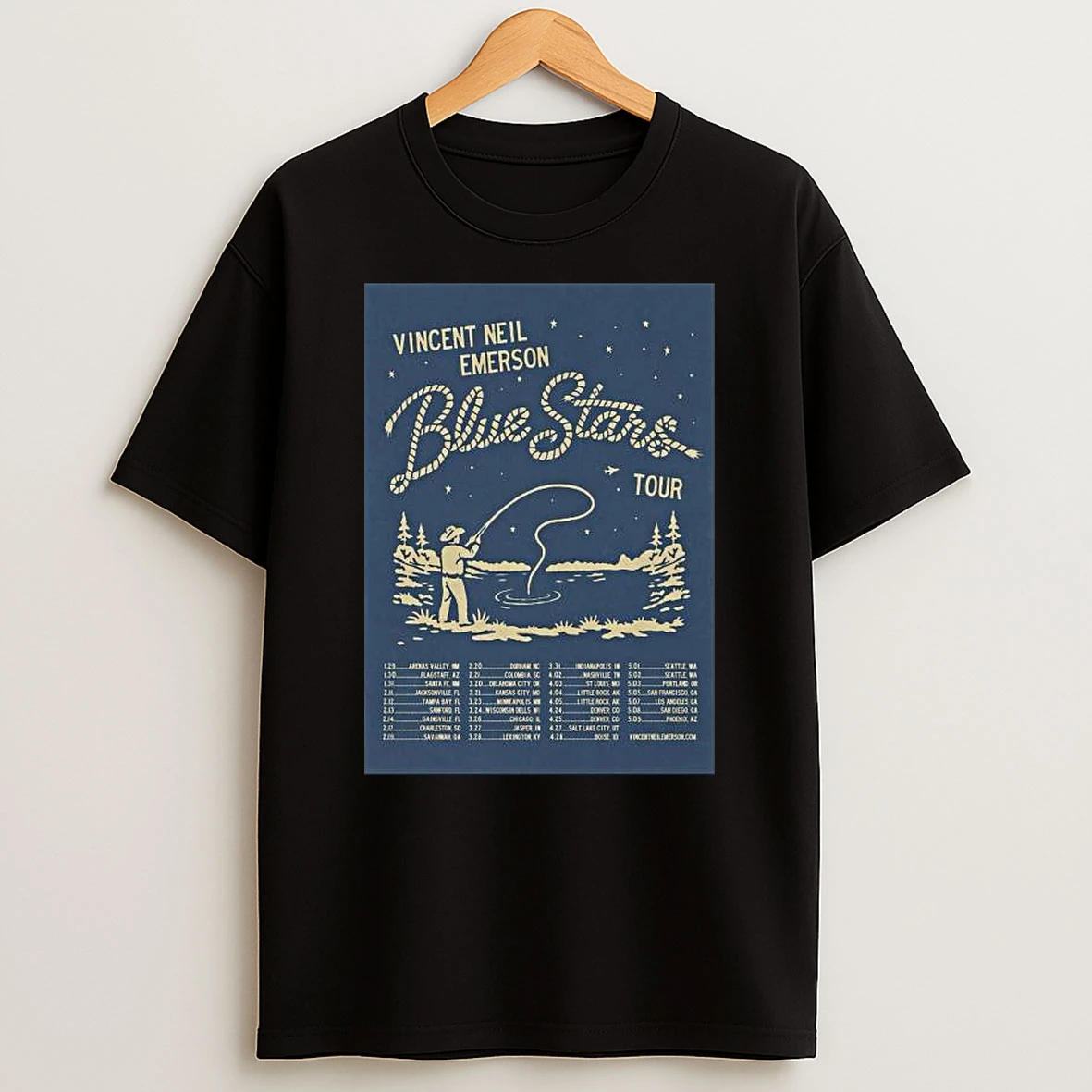 Vincent Neil Emerson 2026 Blue Stars Tour T Shirt
