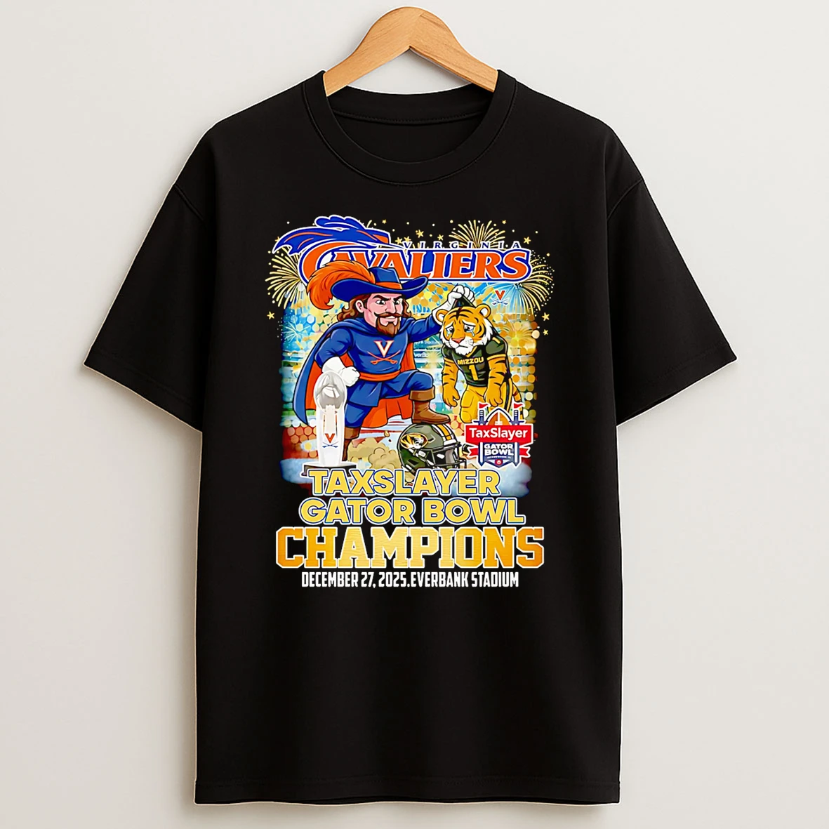 Virginia Cavaliers Taxslayer Gator Bowl Champions Mascot T Shirt