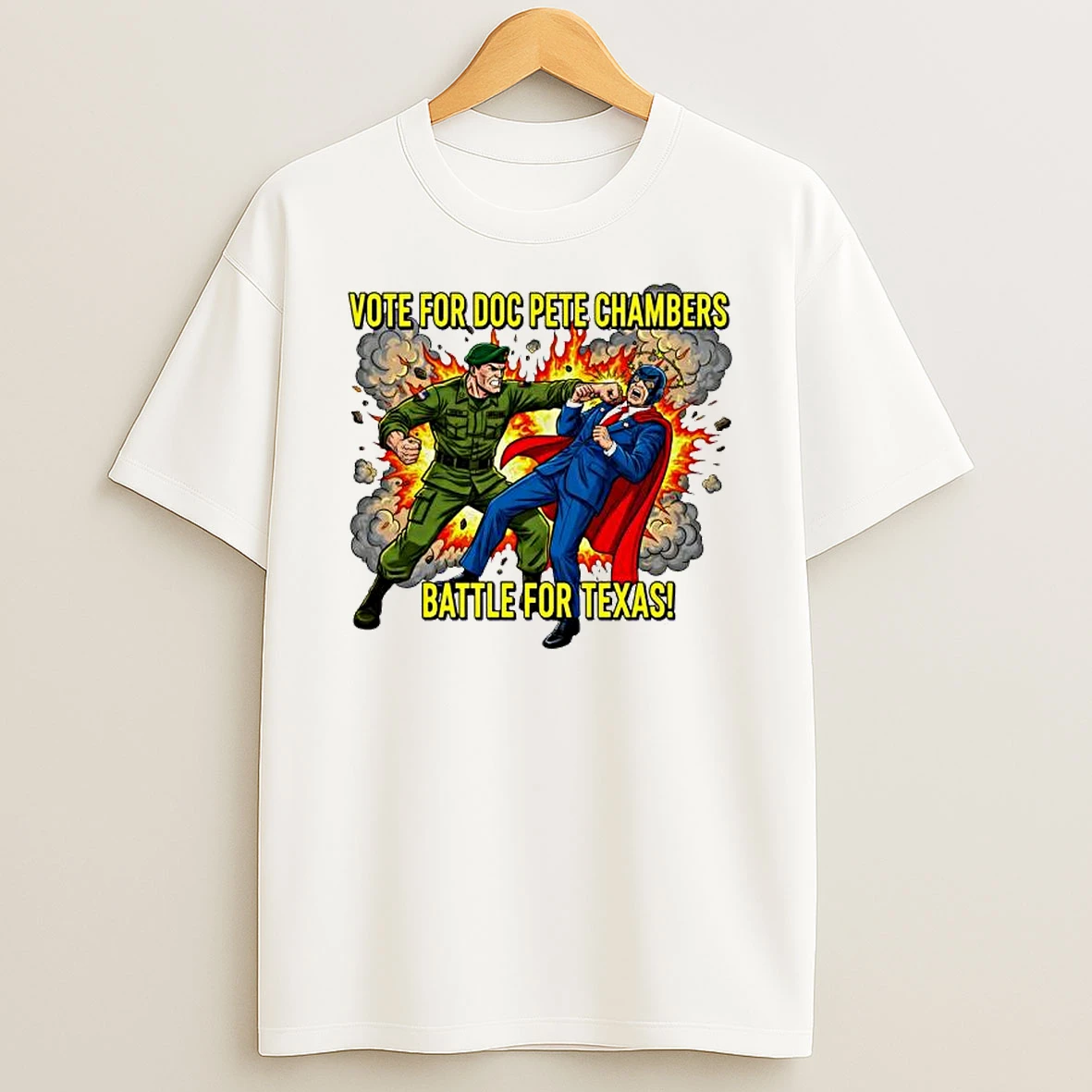 Vote For Doc Pete Chambers Green Beret Battle For Texas Graphic T Shirt