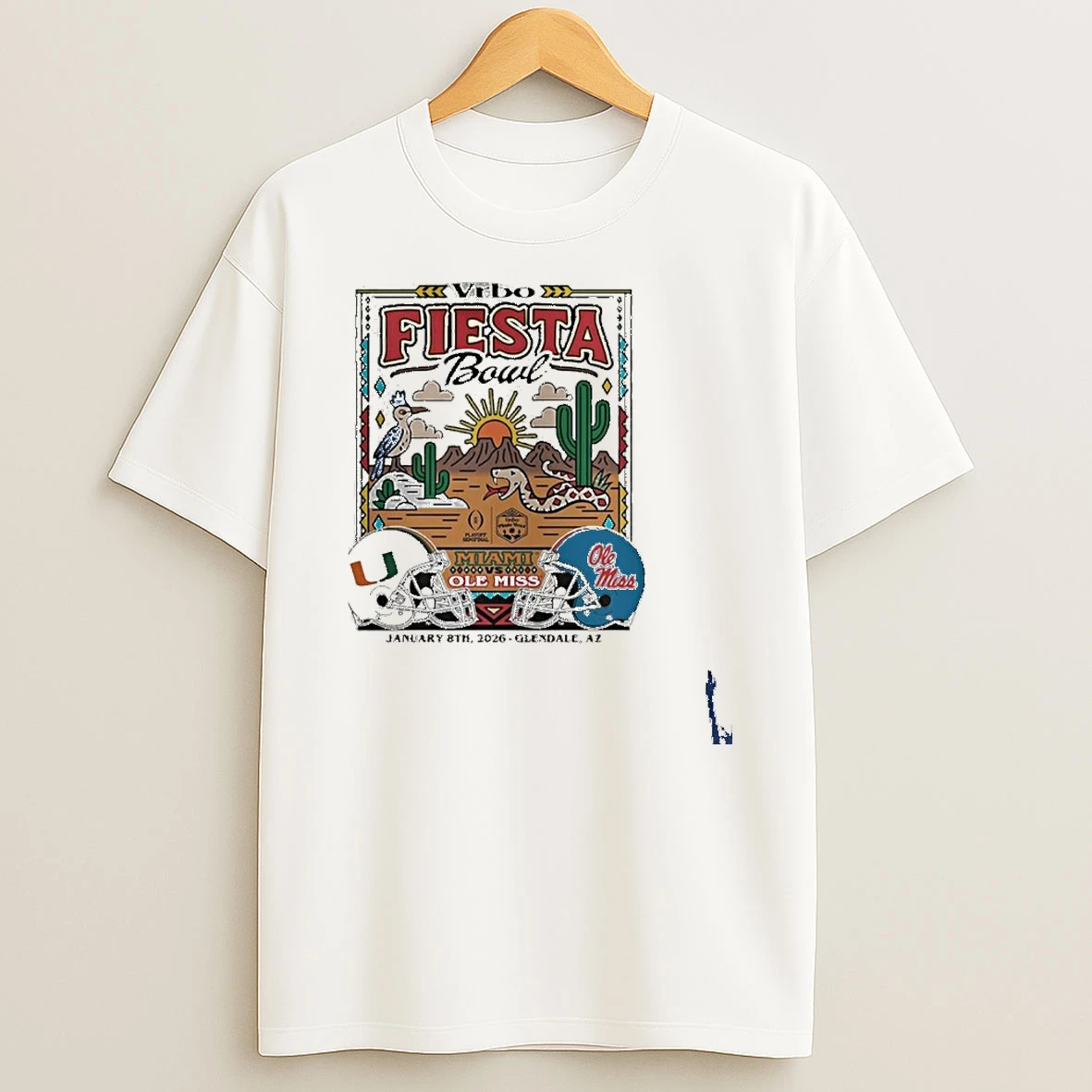 Vrbo Fiesta Bowl Miami Ole Miss January 8th 2026 T Shirt