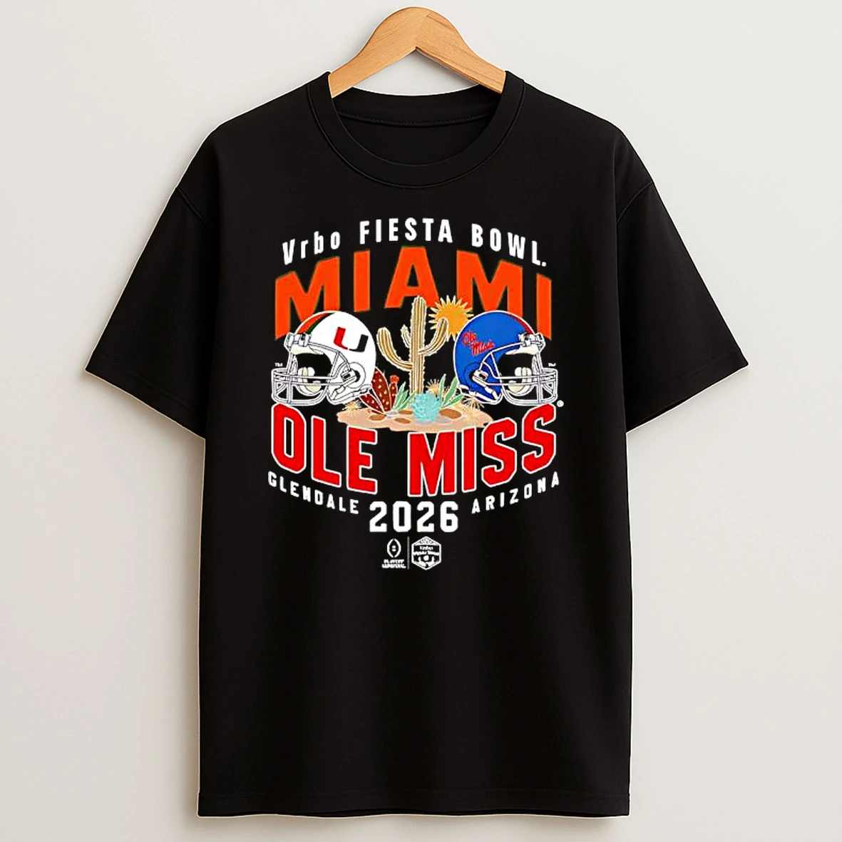 Vrbo Fiesta Bowl Miami Vs Ole Miss 2026 Glendale Arizona T Shirt