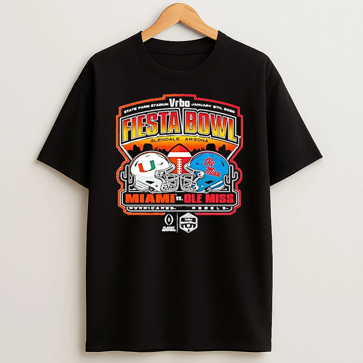 Vrbo State Farm Stadium Fiesta Bowl Miami Vs Ole Miss 2026 Glendale Arizona T Shirt