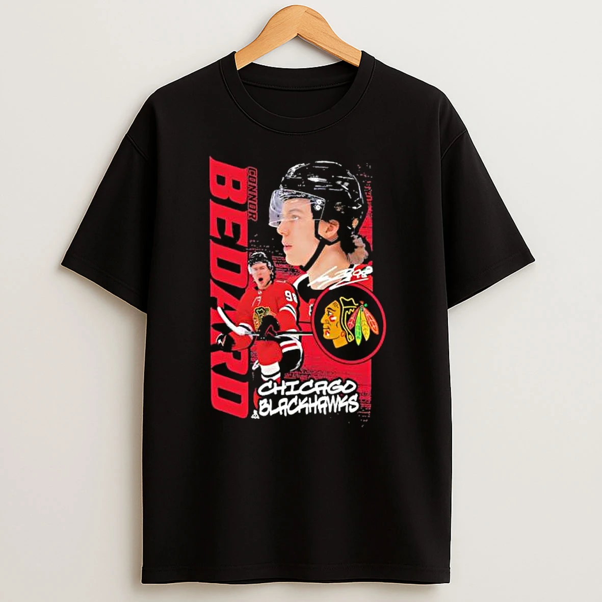 Wchicago Blackhawks Connor Bedard Playmaker Signature T Shirt
