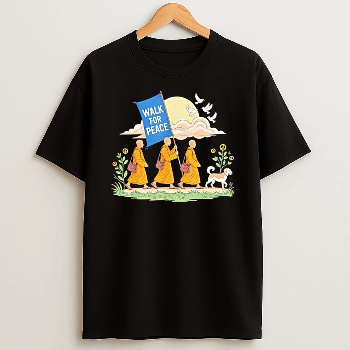 Walk For Peace Aloka Buddhist Monks Journey T Shirt