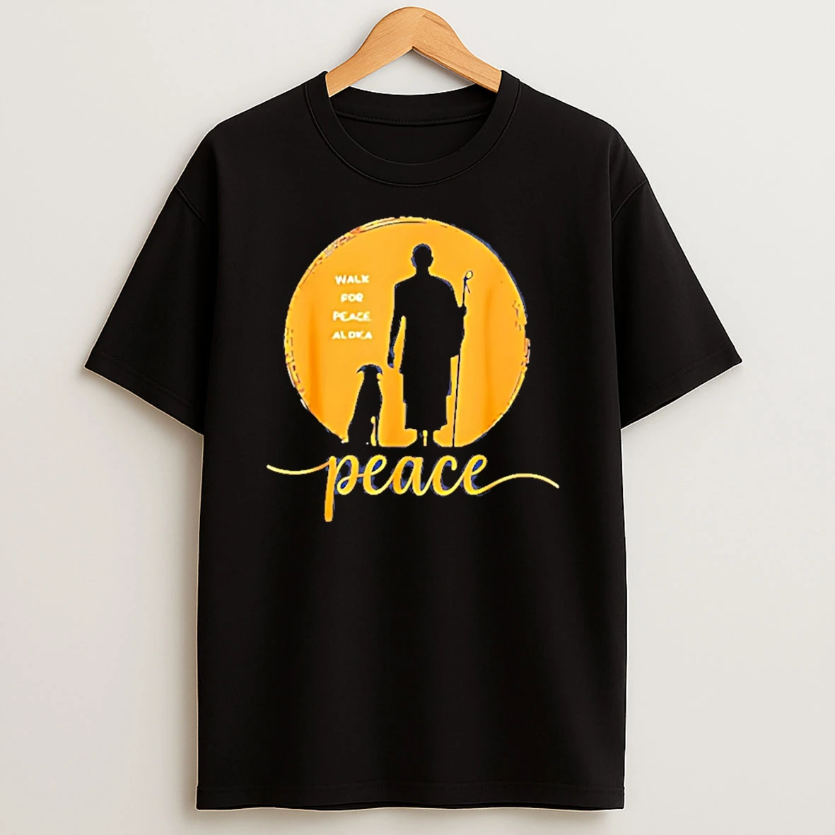 Walk For Peace Aloka And Monk Silhouette T Shirt