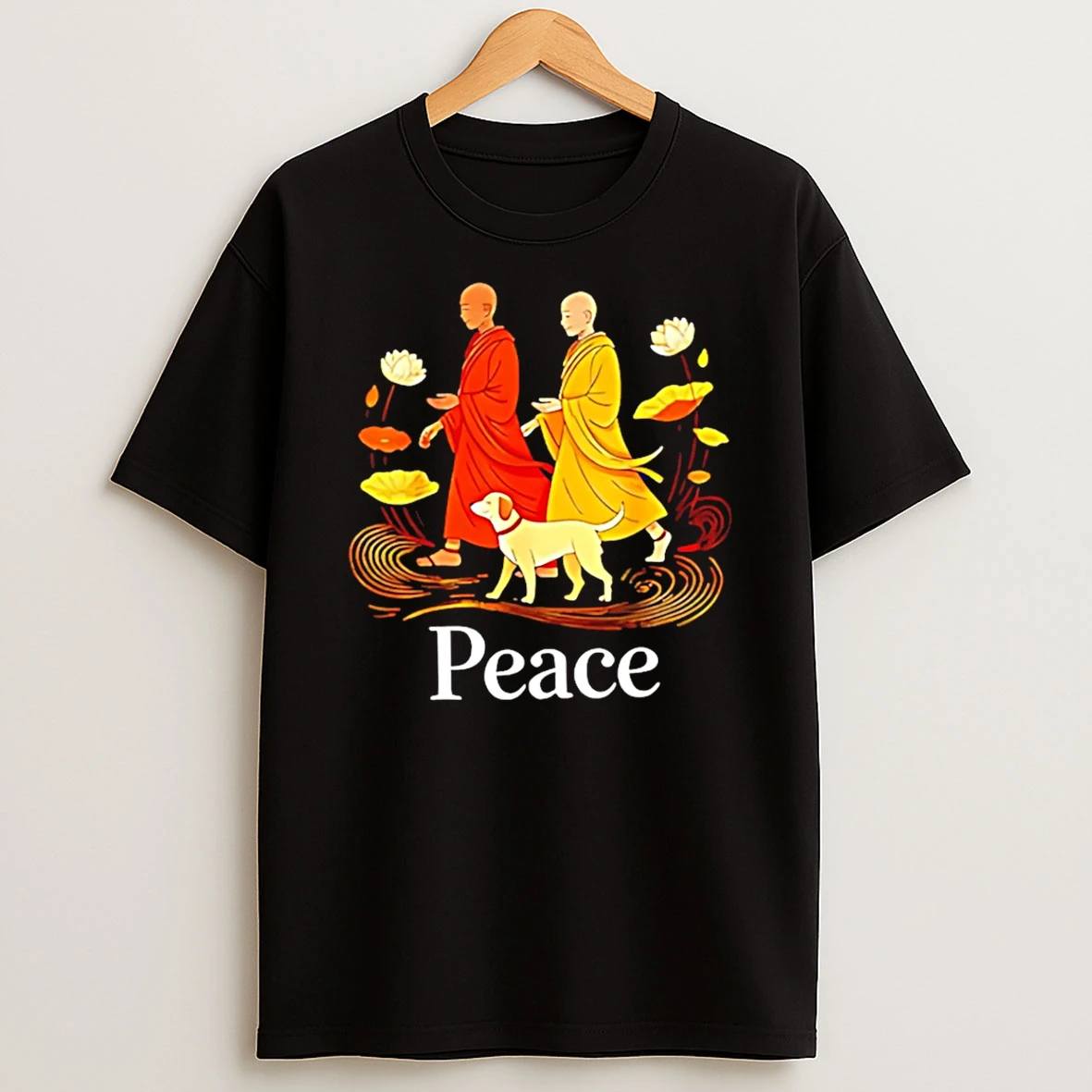 Walk For Peace Like Monks And Aloka Dog Lotus Honest Soul T Shirt