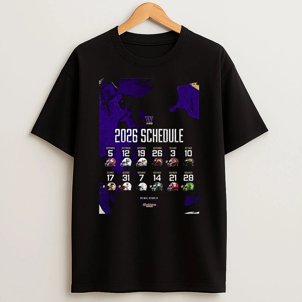 Washington Huskies Football Ncaa 2026 Regular Season Schedule T Shirt