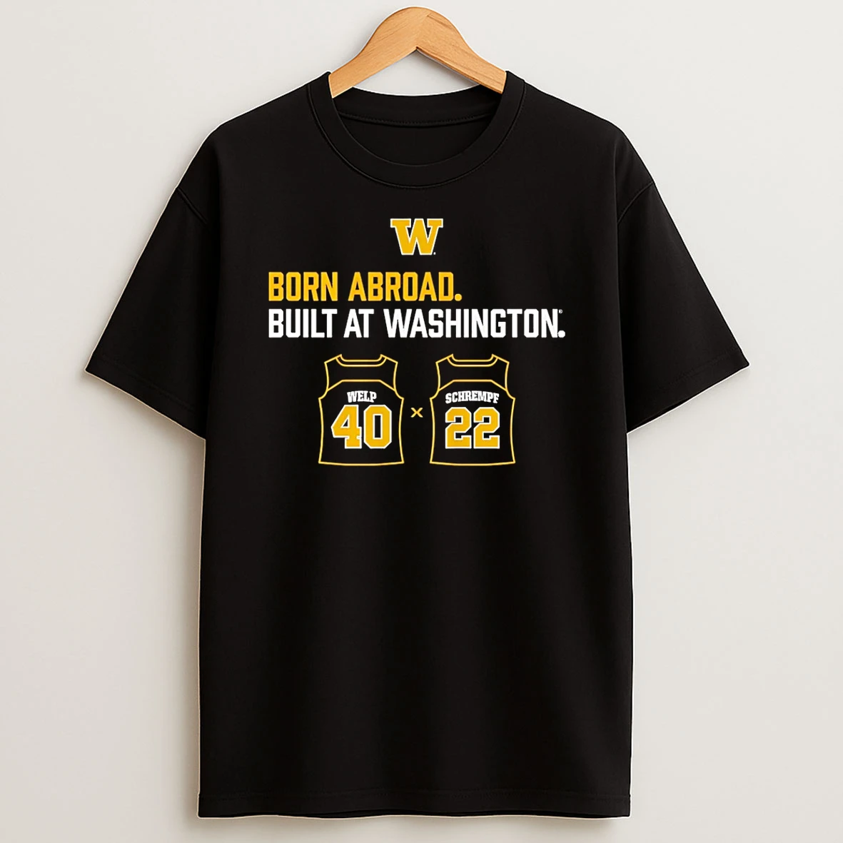 Washington Huskies Schrempf Welp Duo Born Abroad Built At Washington T Shirt