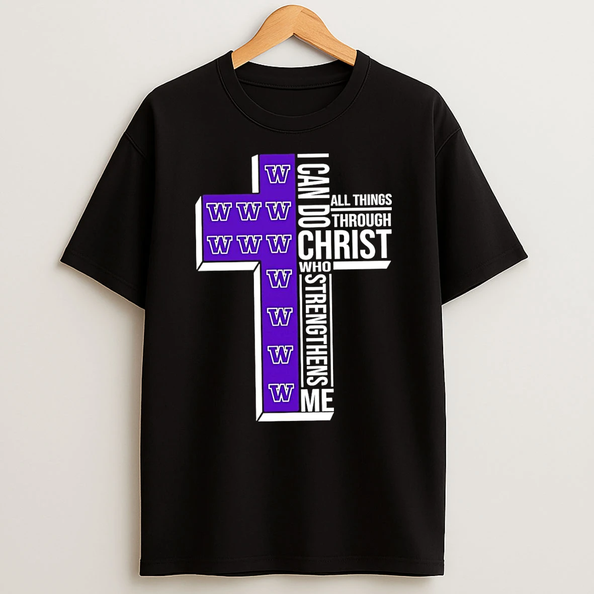 Washington Huskies Womens Basketball I Can All Things Do Through Christ Who Strengthens Me T Shirt