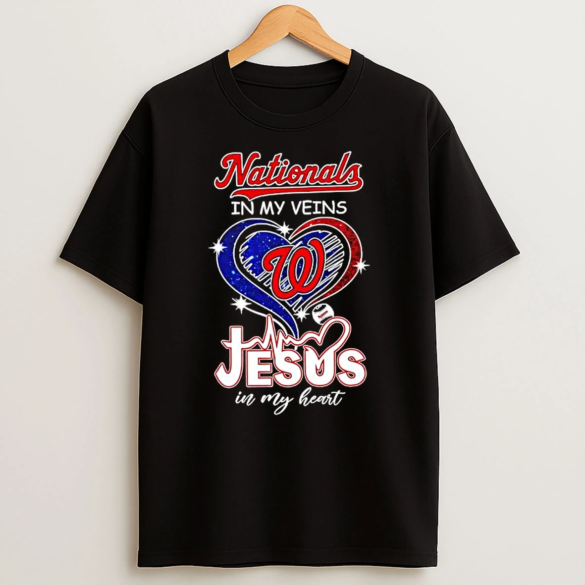 Washington Nationals In My Veins Jesus In My Heart T Shirt