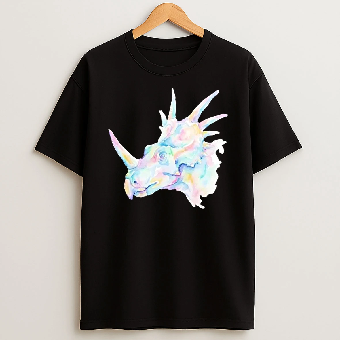 Watercolor Ceratopsian Big Face T Shirt