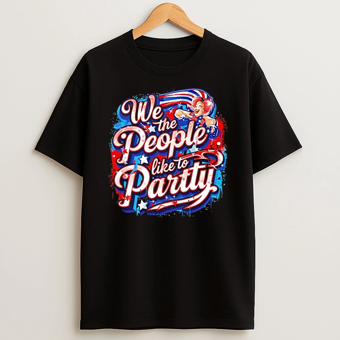 We The People Like To Party Patriotic Usa America Flag T Shirt