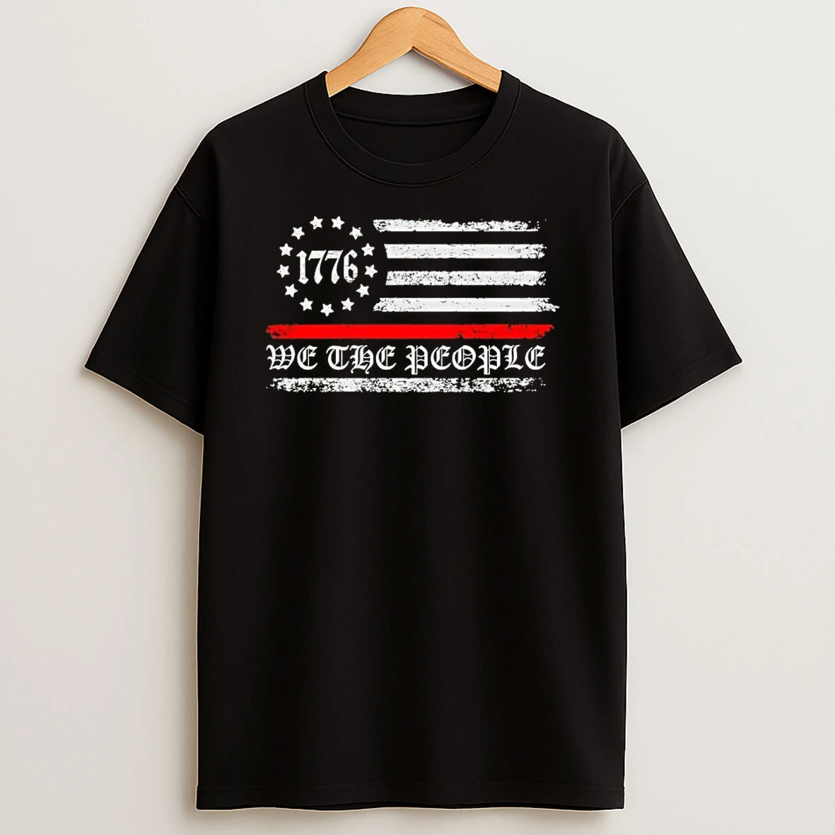 We The People Red Line Betsy Ross Us Flag T Shirt
